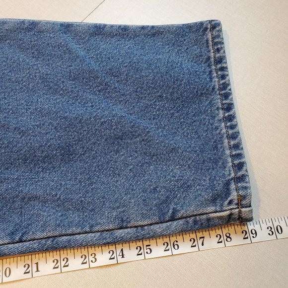 Vintage Men's L.L. Bean Relaxed Fit Flannel Plaid Lined Jeans 40x30 - Picture 14 of 15